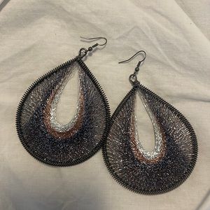 Blue & Copper Statement Earrings